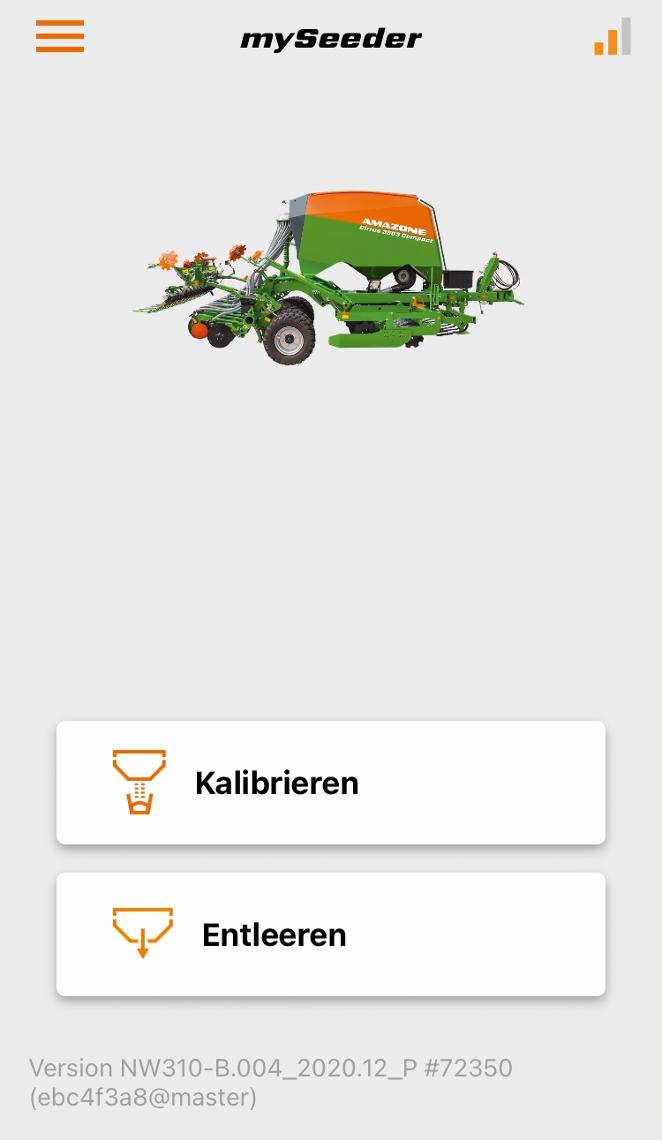 mySeeder Startbildschirm DE