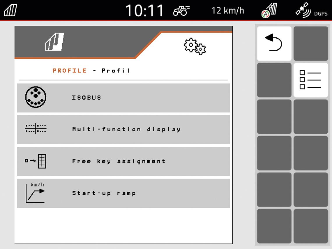 Screenshot Amatron4 Einstellungen EN
