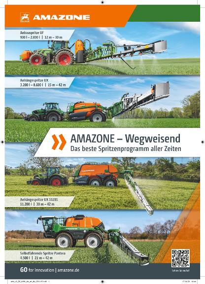 Anzeige „AMAZONE – Wegweisend: Spritzenprogramm“, A4, 4c, de
