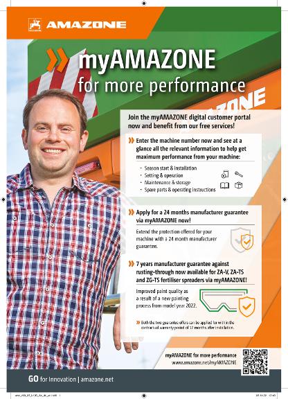 Advertisement „myAMAZONE for more performance“, A4, 4c, en