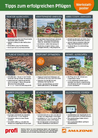 Profi Werkstattposter "Tipps zum erfolgreichen Pflügen"