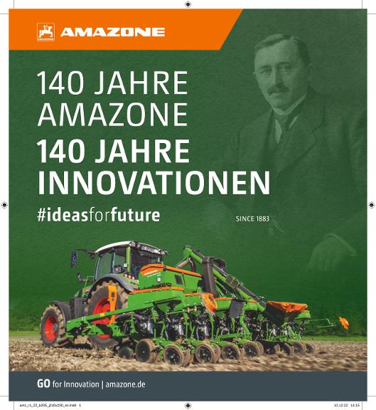 Anzeige „140 Jahre AMAZONE – 140 Jahre Innovationen“, 210x230, 4c