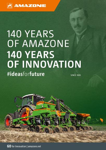 Advertisement „140 Years of AMAZONE – 140 Years of Innovation“, 210 x 297, 4c, en