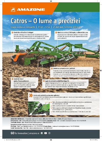 Anzeige „Catros – O lume a preciziei“, A4, 4c, ro