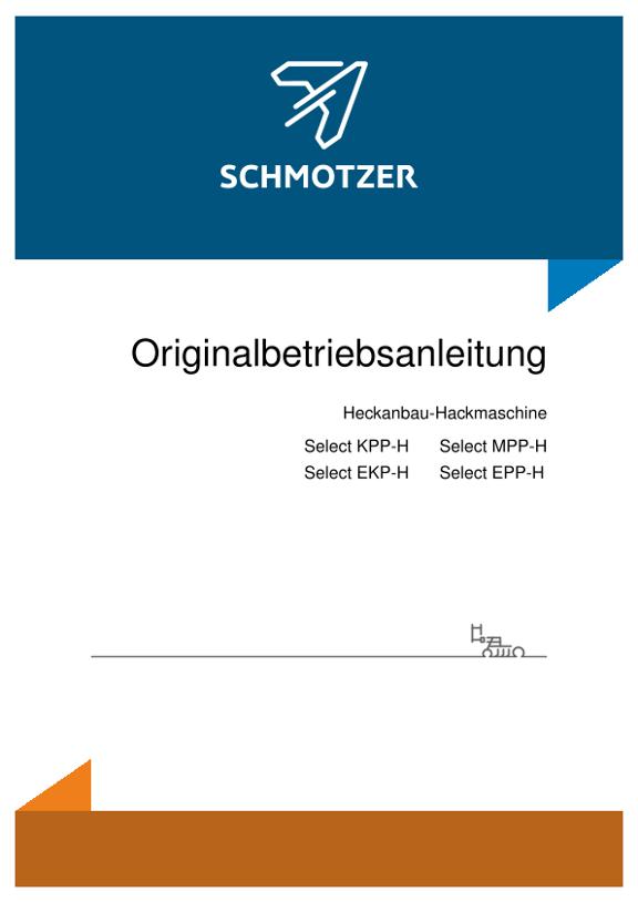 Betriebsanleitung Heckanbau-Hackmaschine Select KPP-H/EKP-H