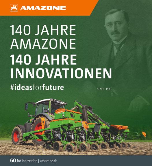 Anzeige „140 Jahre AMAZONE – 140 Jahre Innovationen“, 210x230, 4c