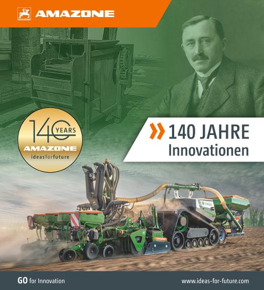 Anzeige „140 Jahre AMAZONE – 140 Jahre Innovationen“, 210x230, 4c