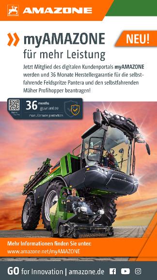 WhatsApp-Anzeige „myAMAZONE für mehr Leistung“ – Pantera und Profihopper, 1080x1920 pix, rgb, de