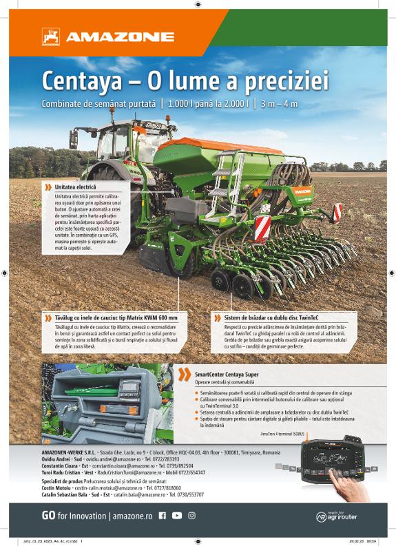 Anzeige "Centaya – O lume a preciziei", A4, 4c, ro