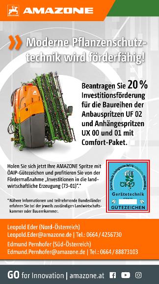 WhatsApp-Anzeige „Moderne Pflanzenschutztechnik wird förderfähig!", 1080x1920 pix, rgb, at