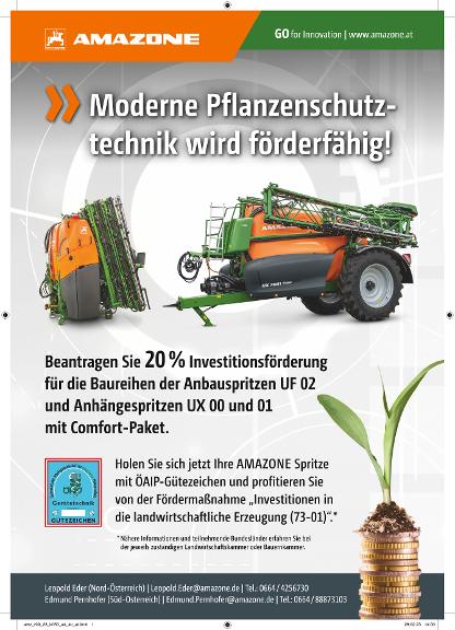Anzeige „Moderne Pflanzenschutztechnik wird förderfähig!", A4, 4c, at