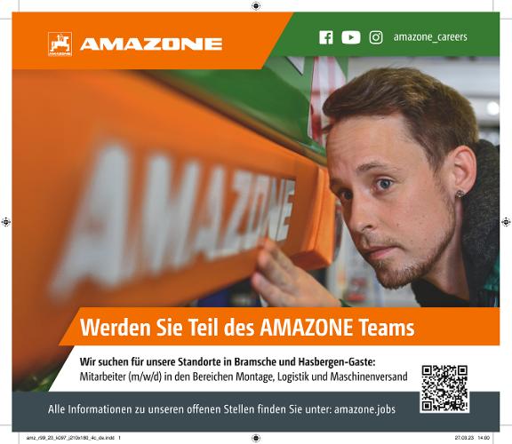 Anzeige „Werden Sie Teil des AMAZONE Teams“, 210x180, 4c