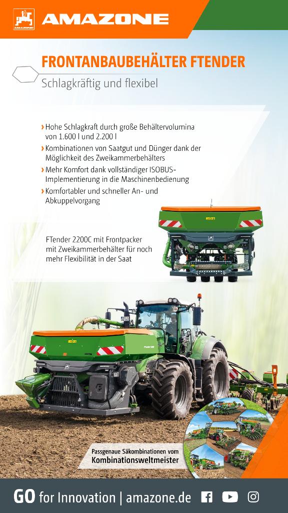 WhatsApp-Anzeige „FRONTANBAUBEHÄLTER FTENDER – Schlagkräftig und flexibel“, 1080x1920 pix, rgb