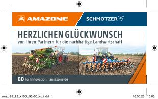 Anzeige „HERZLICHEN GLÜCKWUNSCH von Ihren Partnern für die nachhaltige Landwirtschaft“, 90x53, 4c