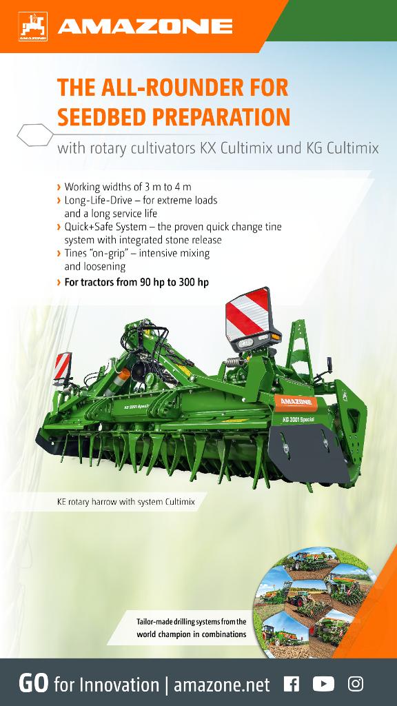 WhatsApp Advertisement „THE ALL-ROUNDER FOR SEEDBED PREPARATION with rotary cultivators KX Cultimix und KG Cultimix“, 1080x1920 pix, rgb, en