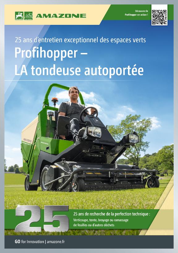 Poster „25 ans d’entretien exceptionnel des espaces verts Profihopper – LA tondeuse autoportée“, 594 x 841 mm, fr