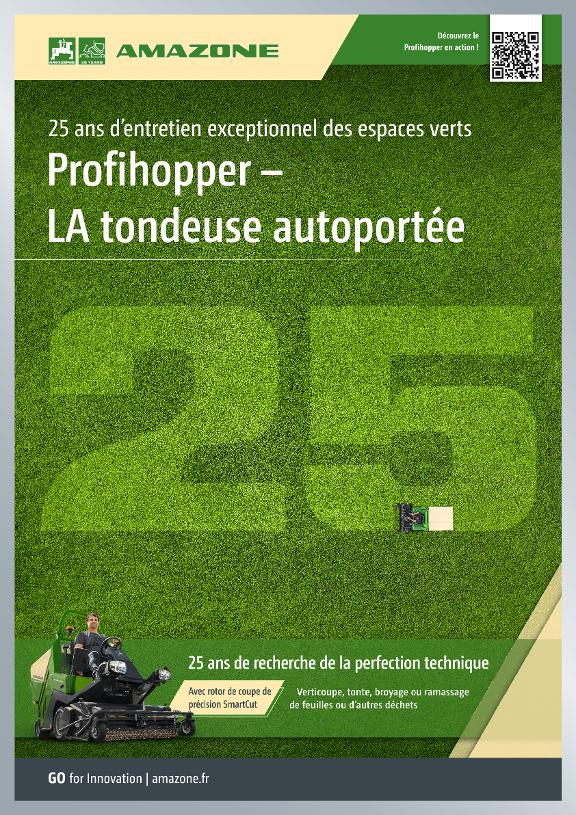 Poster „25 ans d’entretien exceptionnel des espaces verts Profihopper – LA tondeuse autoportée“, 594 x 841 mm, fr