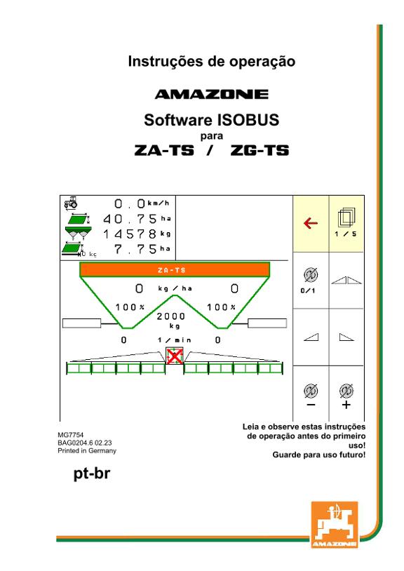 Instruções de operação Software ISOBUS  ZA-TS / ZG-TS  (pt_br)