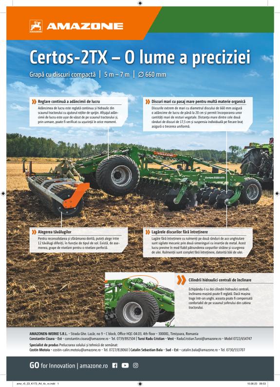 Anzeige „Certos-2TX – O lume a preciziei“, A4, 4c, ro