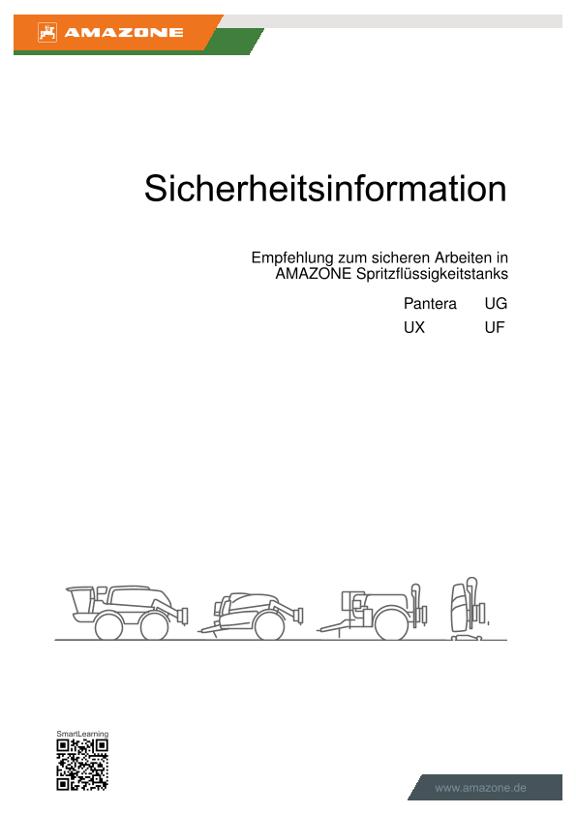 Mindestanforderungen zu sicherem Arbeiten in AMAZONE Spritzflüssigkeitstanks