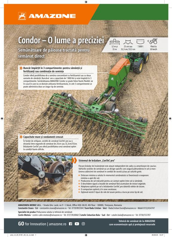 Anzeige „Condor – O lume a preciziei“, A4, 4c, ro