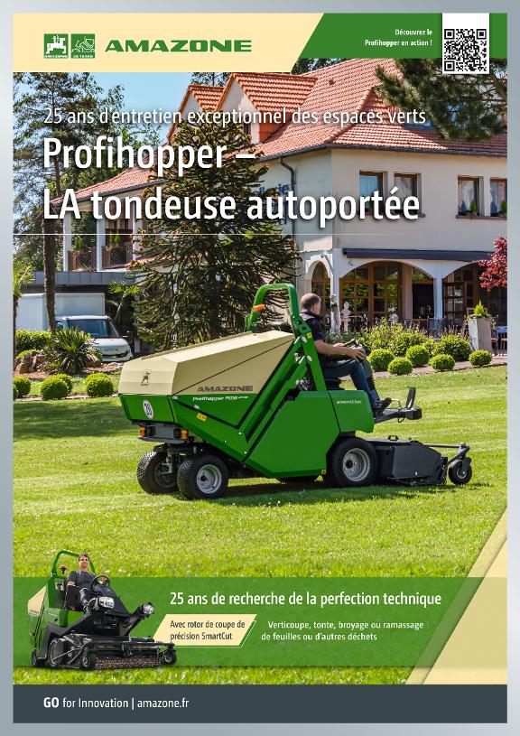Poster „25 ans d’entretien exceptionnel des espaces verts Profihopper – LA tondeuse autoportée“, 594 x 841 mm, fr