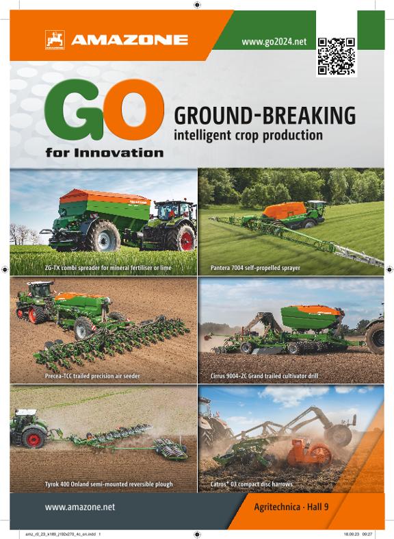Advertisement „GROUND-BREAKING intelligent crop production", 192 x 270 mm, 4c, en
