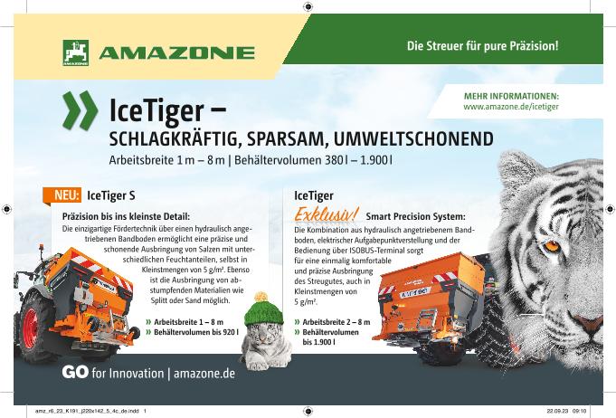 Anzeige Winterdienst "IceTiger – SCHLAGKRÄFTIG, SPARSAM, UMWELTSCHONEND", 210x142,5, 4c