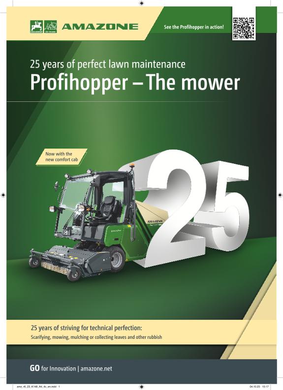 Advertisement „25 years of perfect lawn maintenance – Profihopper – The mower“, A4, 4c, en