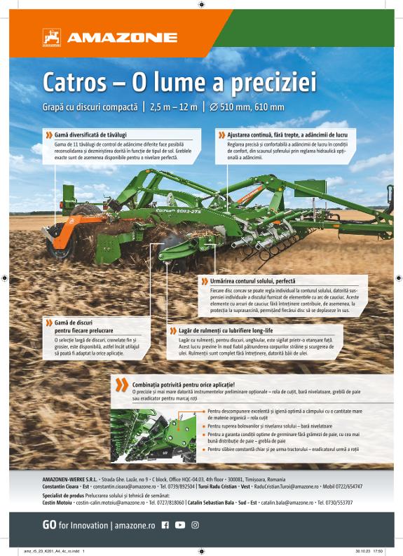 Anzeige „Catros – O lume a preciziei“, A4, 4c, ro