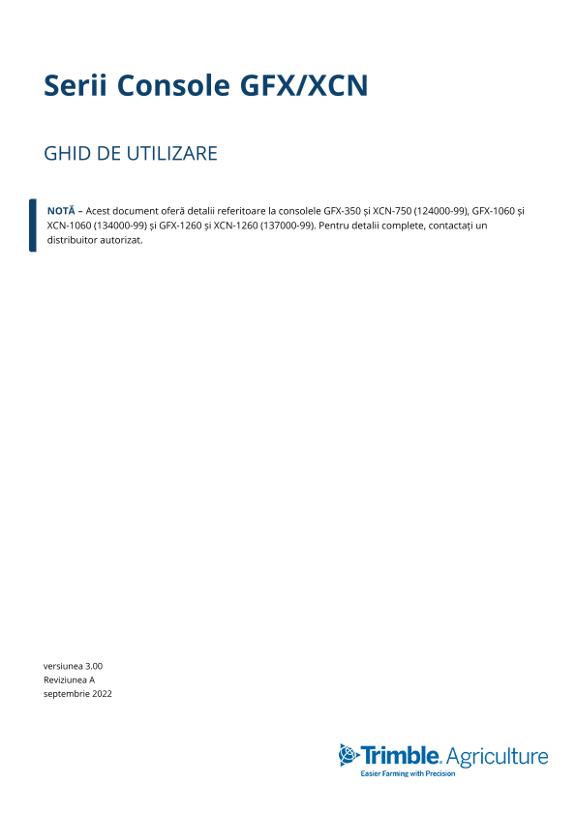 Instrucţiuni de utilizare Direcție automată Trimble