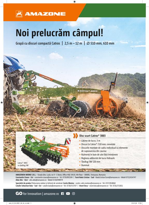Anzeige Catros „Noi prelucrăm câmpul!“, A4, 4c, ro