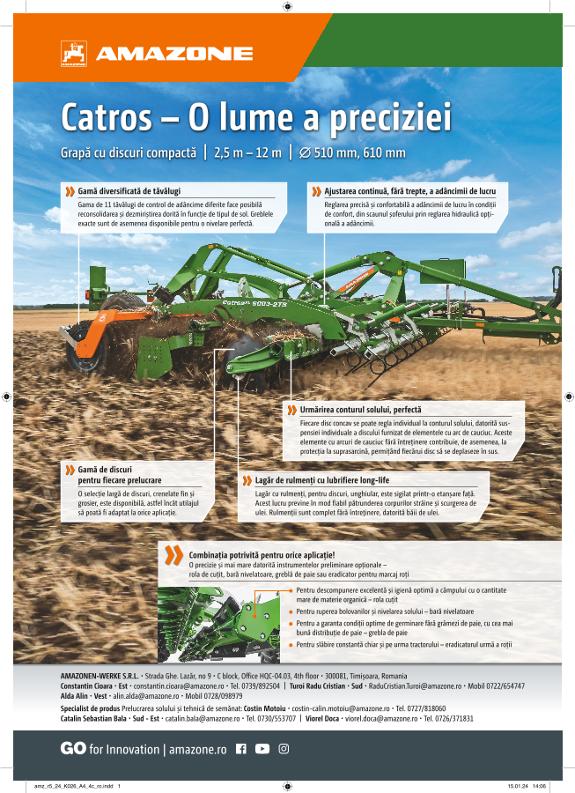 Anzeige „Catros – O lume a preciziei“, A4, 4c, ro
