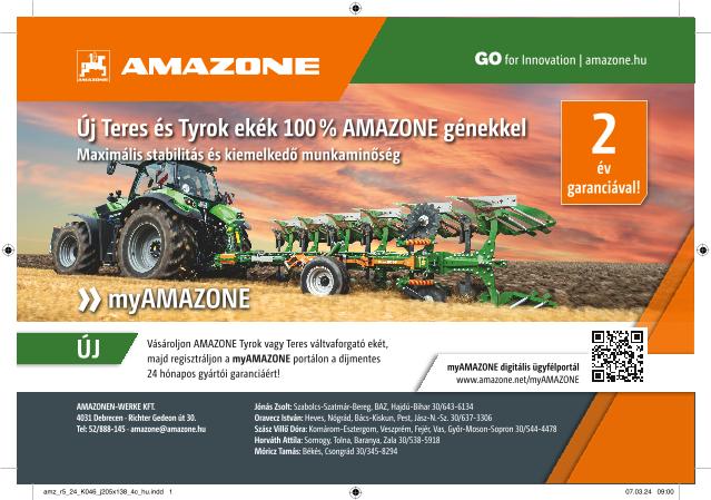 Anzeige „Új Teres és Tyrok ekék 100 % AMAZONE génekkel“, 205x138, 4c, hu