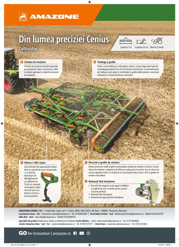 Anzeige „Din lumea preciziei Cenius“, A4, 4c, ro