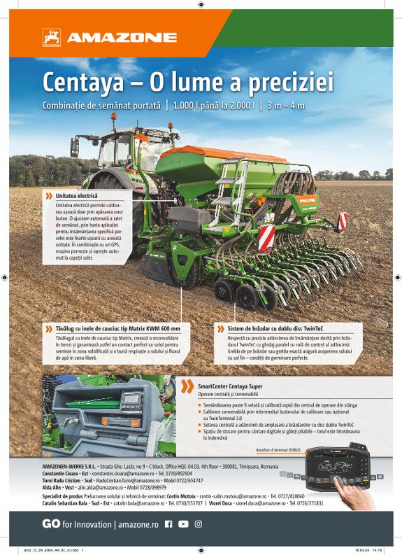 Anzeige "Centaya – O lume a preciziei", A4, 4c, ro