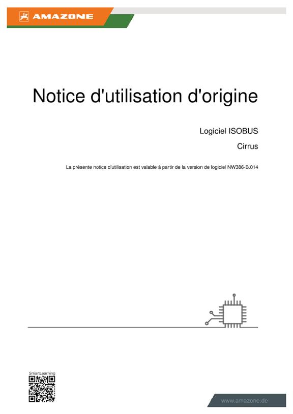 Notice d'utilisation ISOBUS-Software Semoir Cirrus 04