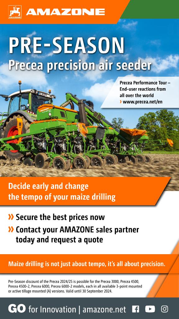 WhatsApp Advertisement „PRE-SEASON Precea precision air seeder“, 1080x1920pix, rgb, en