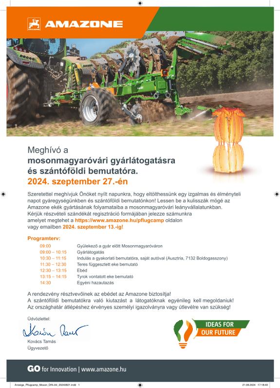 Anzeige "Plough camp - 2024. szeptember 27.-én", A4, 4c, hu