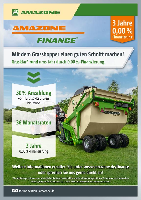 Poster „AMAZONE Finance – Mit dem Grasshopper einen guten Schnitt machen!“, 594x841