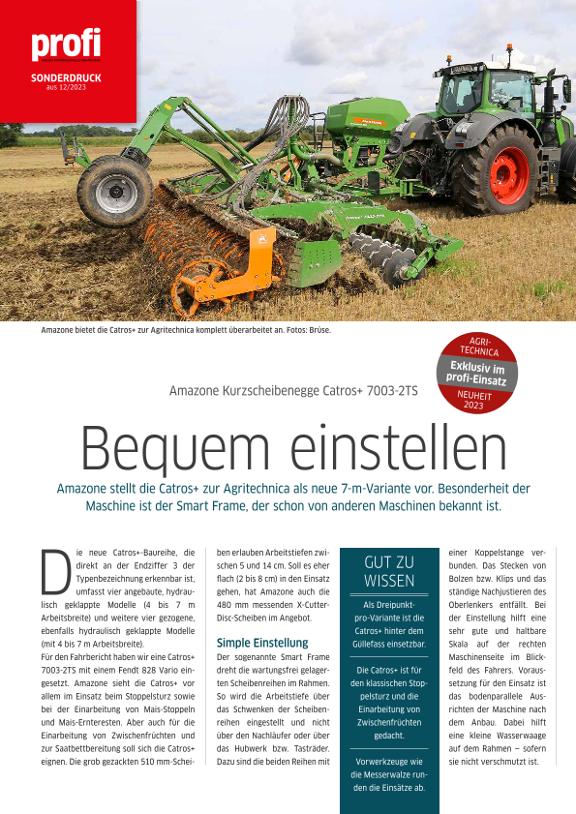 profi Sonderdruck Amazone Catros+ 7003-2TS - Bequem einstellen - 2023-10