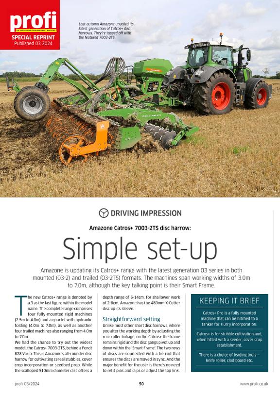 profi special reprint Amazone Catros+ 7003-2TS - Sinple set-up - 2023-10