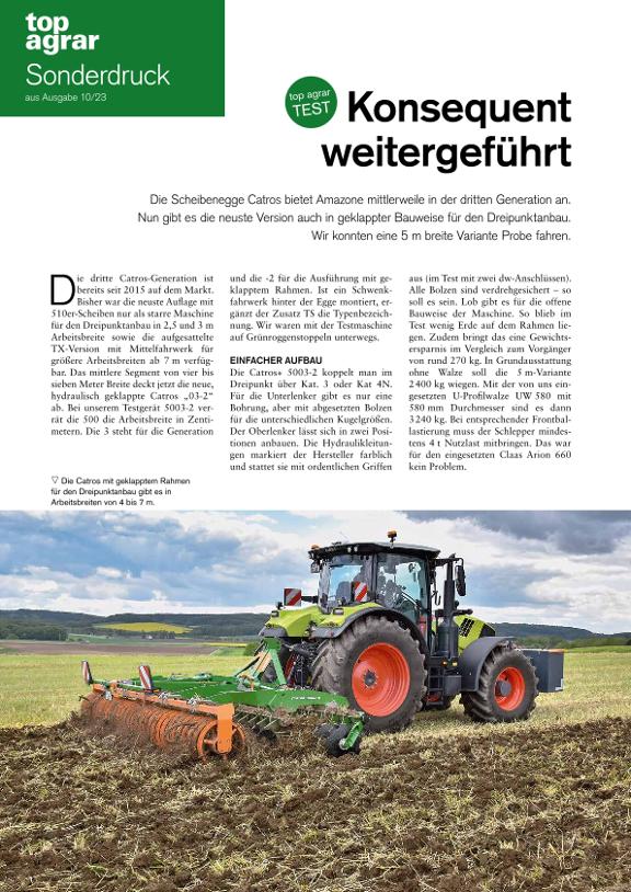 top agrar Sonderdruck Catros03 - Konsequent weitergeführt 10-2023