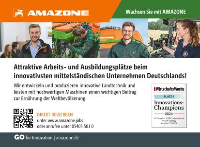 Anzeige "Wachsen Sie mit AMAZONE" Innovations-Campions 2024