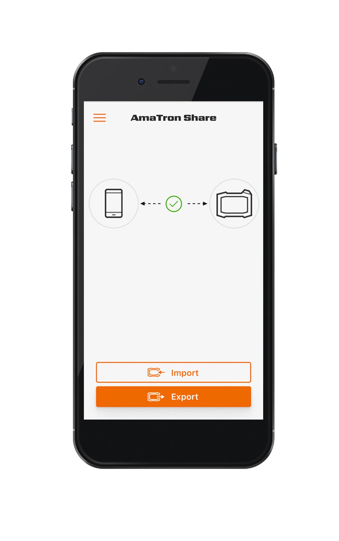 Hauptbildschirm AmaTron-Share