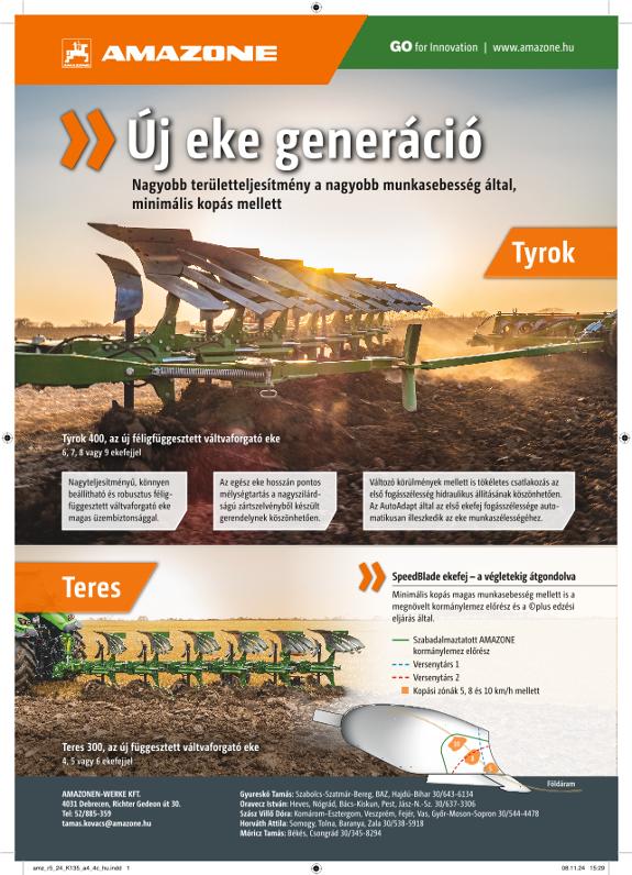 Anzeige „Új eke generáció" – Tyrok, Teres, A4, 4c, hu