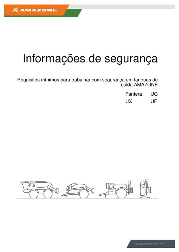 Informações de segurança Requisitos mínimos para trabalhar com segurança em tanques de calda AMAZONE