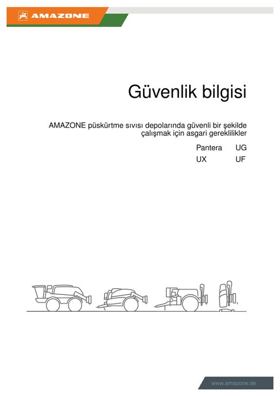 Güvenlik bilgisi AMAZONE püskürtme sıvısı depolarında güvenli bir şekilde çalışmak için asgari gereklilikler
