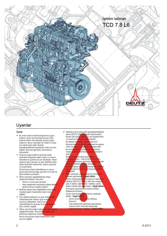 Kullanım kılavuzu Deutz TCD 7.8 L6 EU 3
