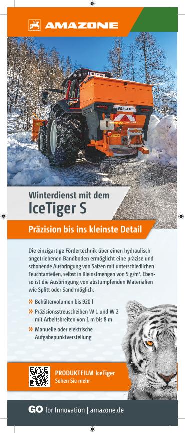 Anzeige „Winterdienst mit dem IceTiger S“, 110x285 mm, 4c